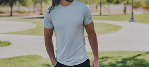 activebred endurance shirt light gray breathable and lightweight workout and running shirt